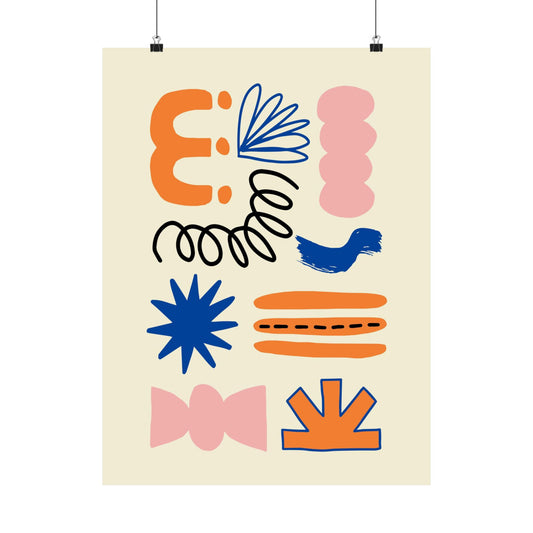 “Playful Abstraction” – Colorful Modern Art Print by Baudry Studio