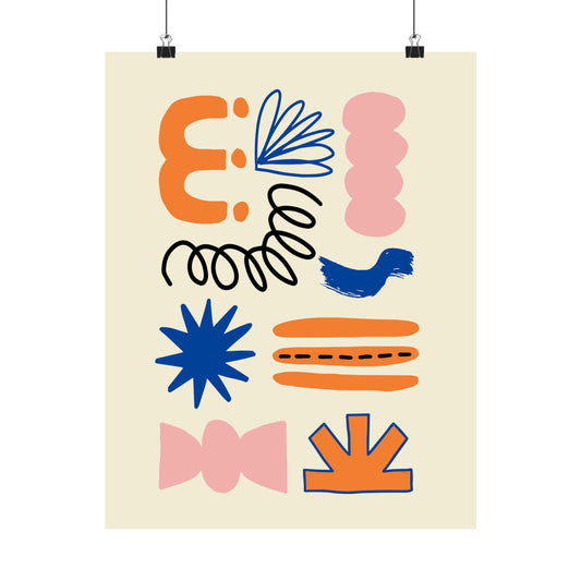 “Playful Abstraction” – Colorful Modern Art Print by Baudry Studio