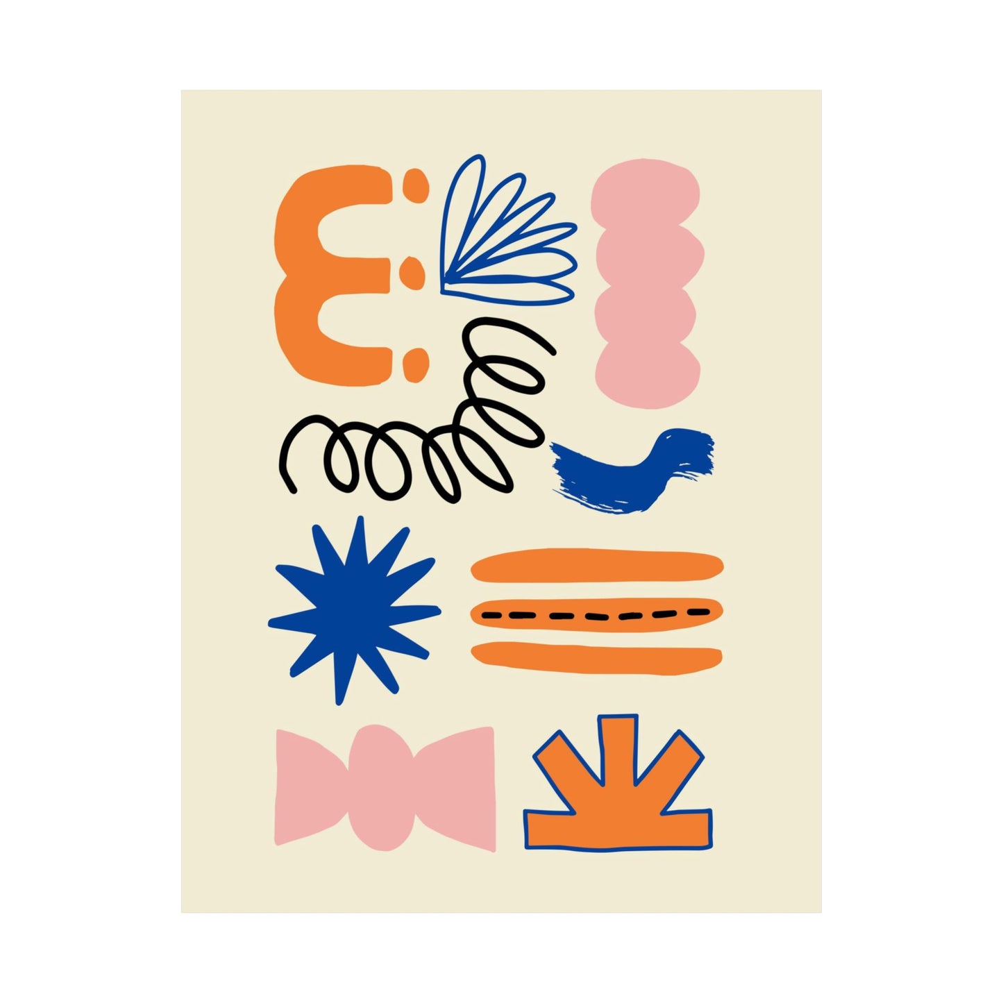 “Playful Abstraction” – Colorful Modern Art Print by Baudry Studio