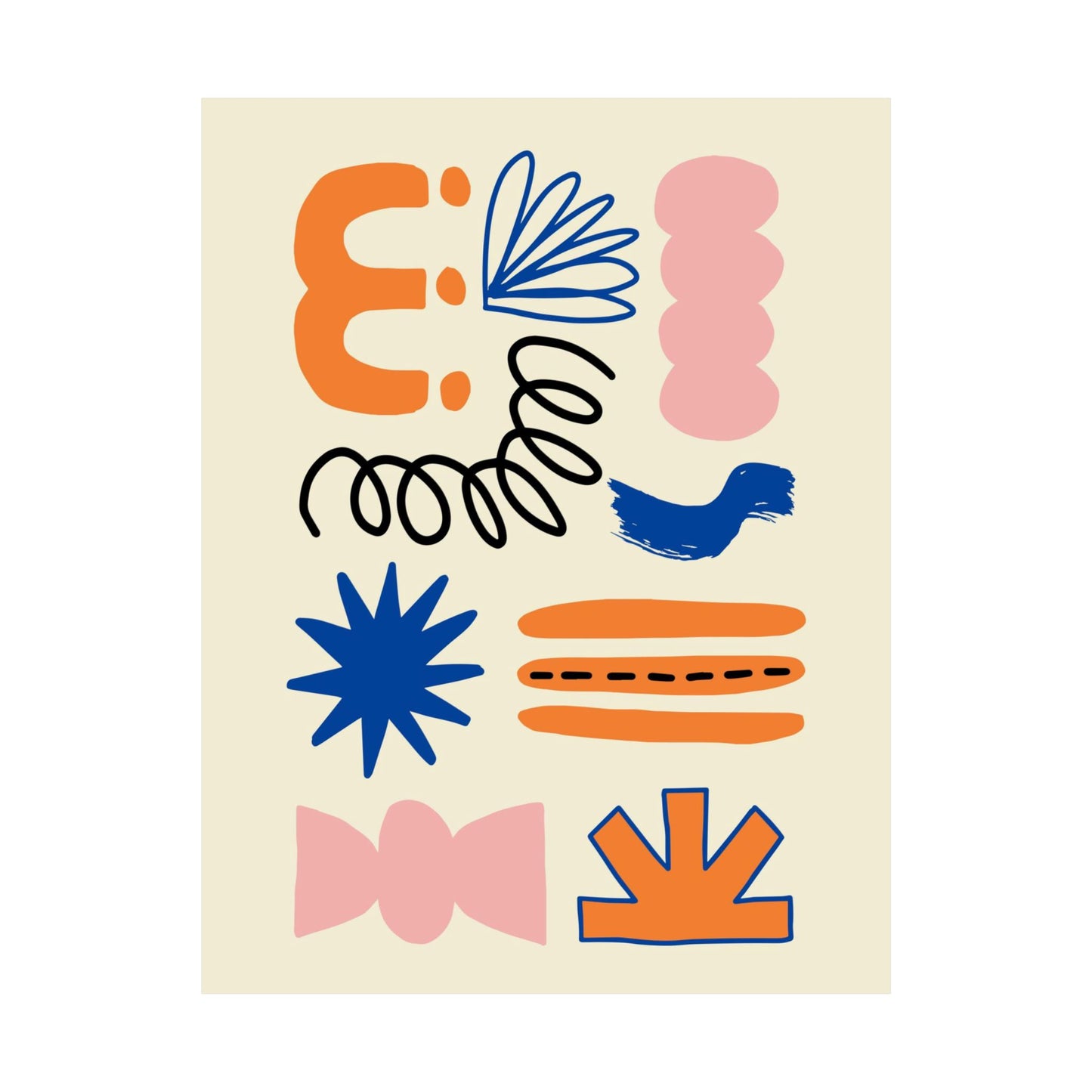 “Playful Abstraction” – Colorful Modern Art Print by Baudry Studio
