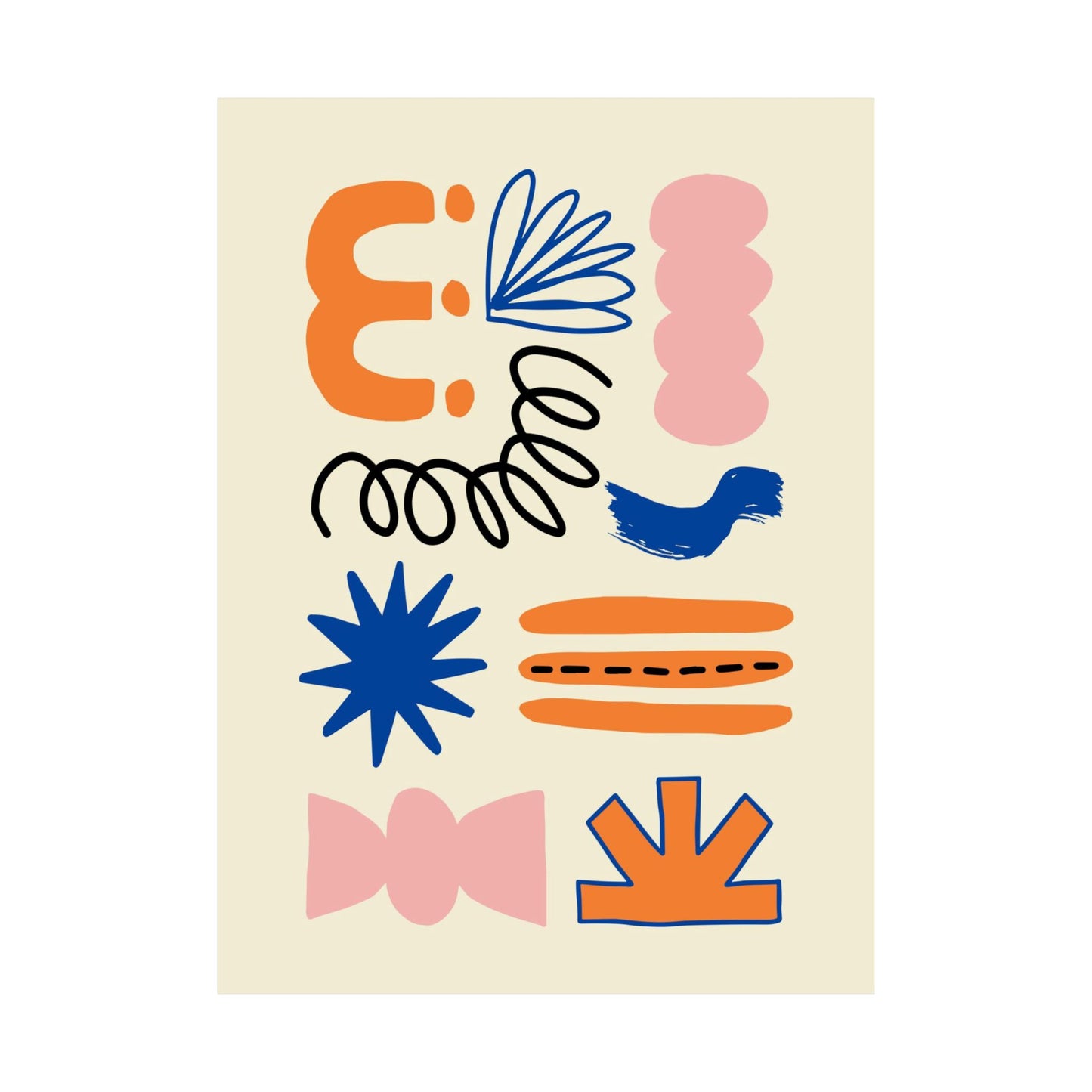 “Playful Abstraction” – Colorful Modern Art Print by Baudry Studio