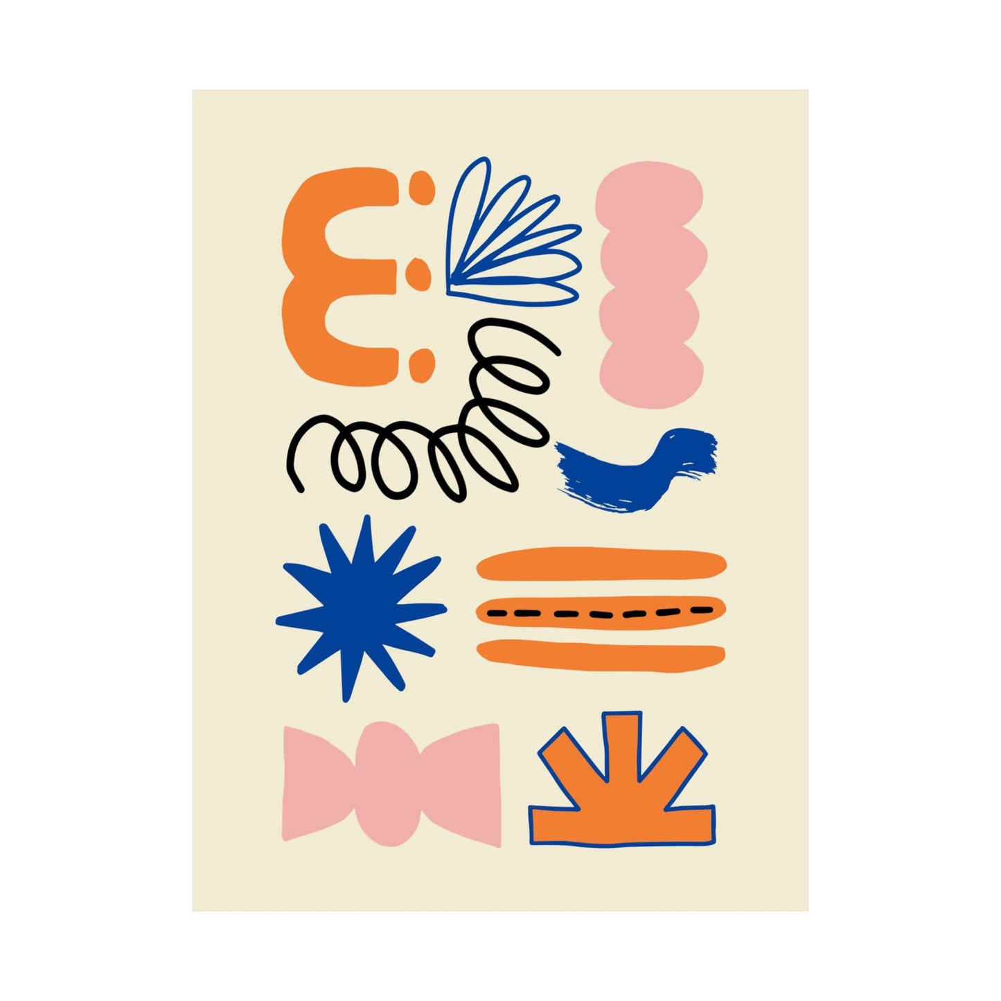 “Playful Abstraction” – Colorful Modern Art Print by Baudry Studio